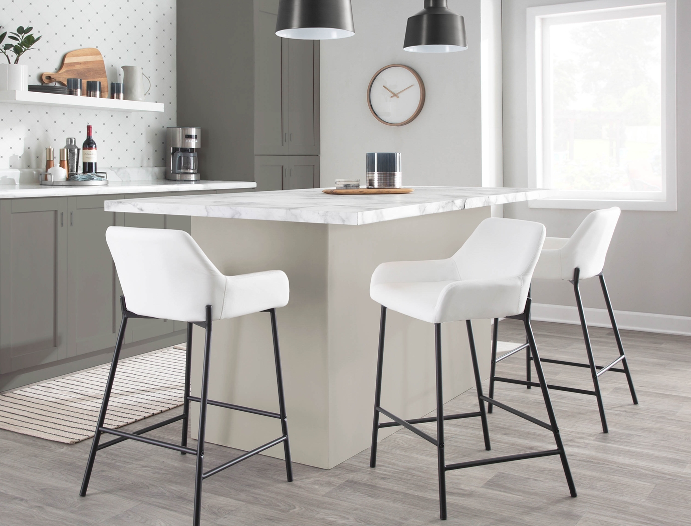 Rimcrest II White Counter Height Stool Set of 2 - Thumbnail - Image 9