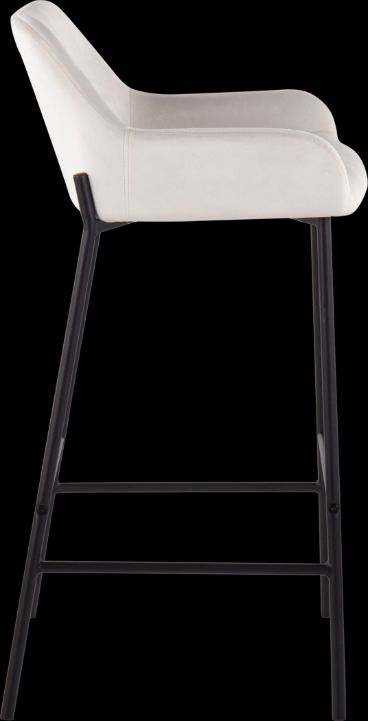 Rimcrest II White Velvet Barstool Set of 2 - Thumbnail - Image 3