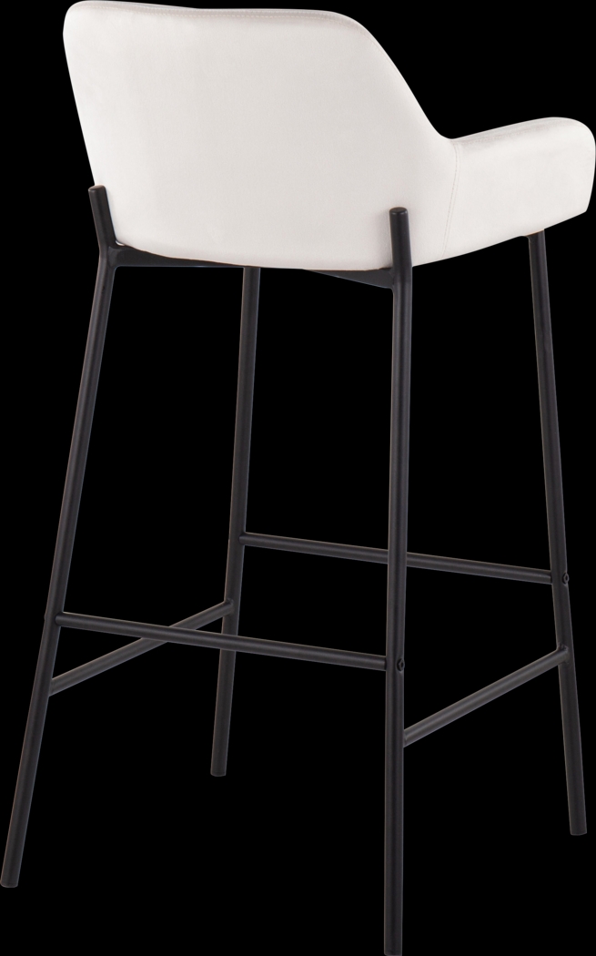 Rimcrest II White Velvet Barstool Set of 2 - Thumbnail - Image 4