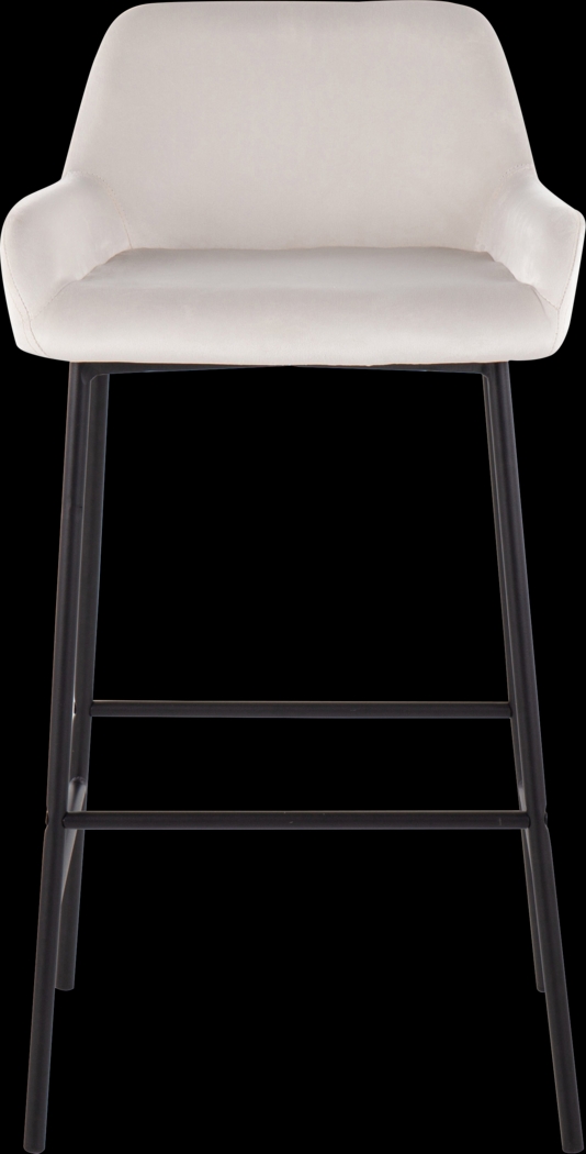 Rimcrest II White Velvet Barstool Set of 2 - Thumbnail - Image 6