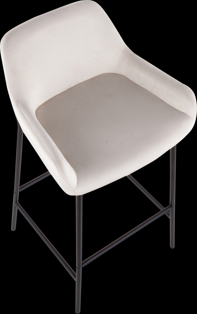 Rimcrest II White Velvet Barstool Set of 2 - Thumbnail - Image 7