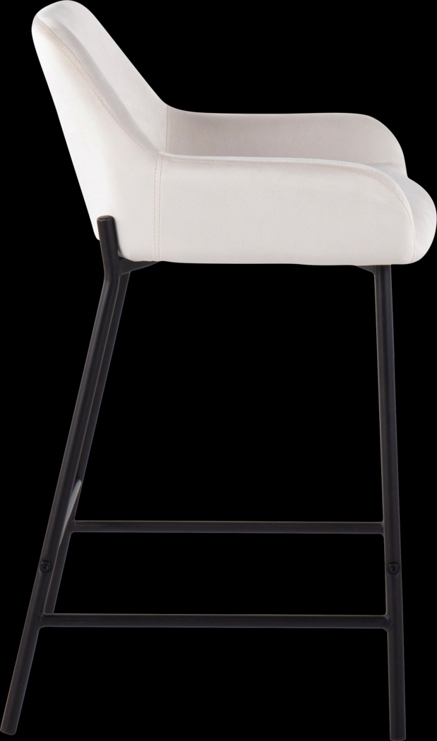 Rimcrest II White Velvet Counter Stool Set of 2 - Thumbnail - Image 3