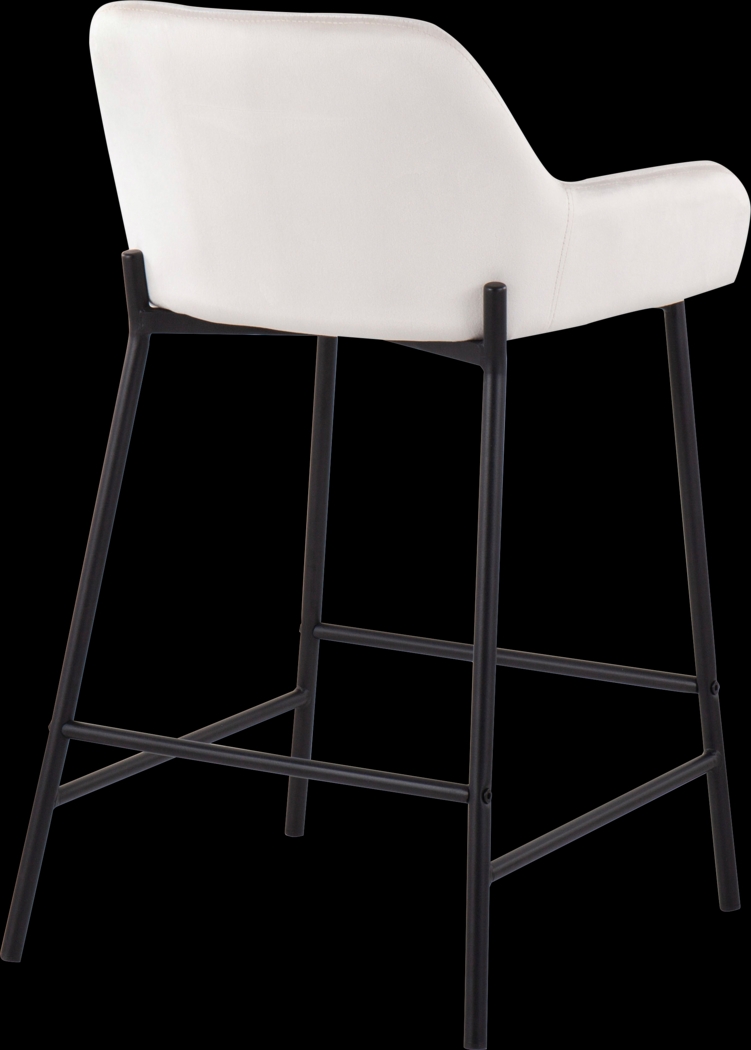 Rimcrest II White Velvet Counter Stool Set of 2 - Thumbnail - Image 4