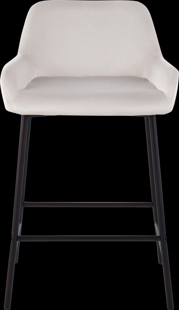 Rimcrest II White Velvet Counter Stool Set of 2 - Thumbnail - Image 6