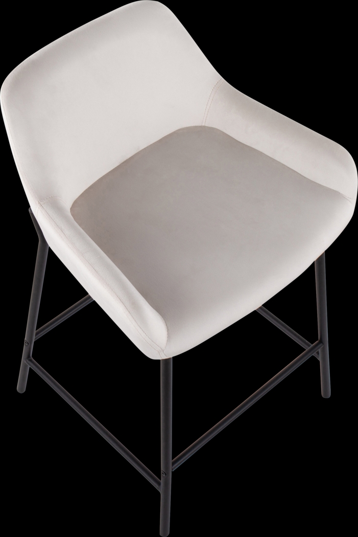 Rimcrest II White Velvet Counter Stool Set of 2 - Thumbnail - Image 7