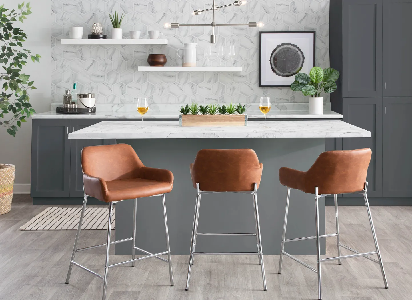 Rimcrest III Camel Counter Height Stool Set of 2 - Thumbnail - Image 8