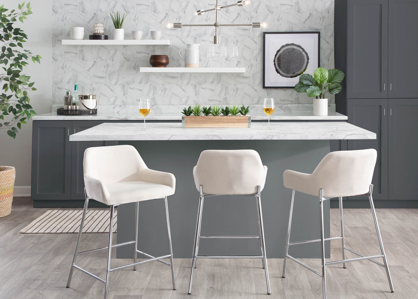 Rimcrest III Cream Counter Height Stool Set of 2 - Thumbnail - Image 8