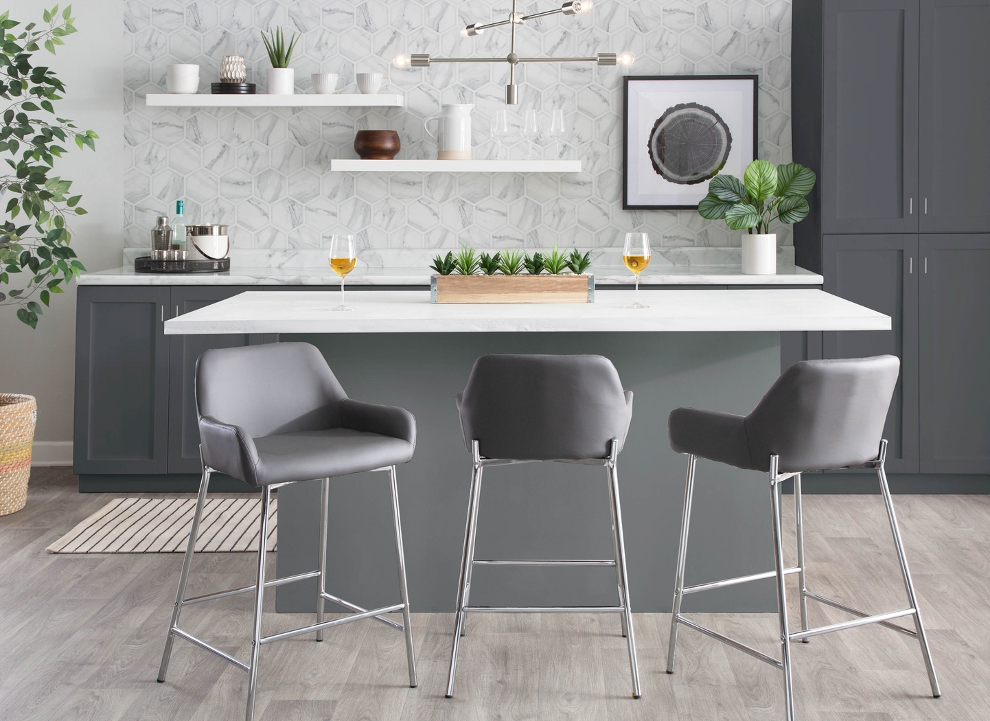 Rimcrest III Gray Counter Height Stool Set of 2 - Thumbnail - Image 8