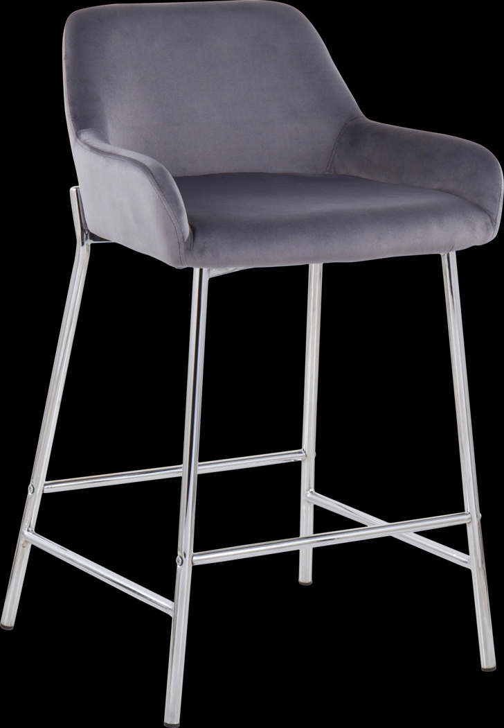 Rimcrest III Silver Counter Height Stool Set of 2 - Thumbnail - Image 2