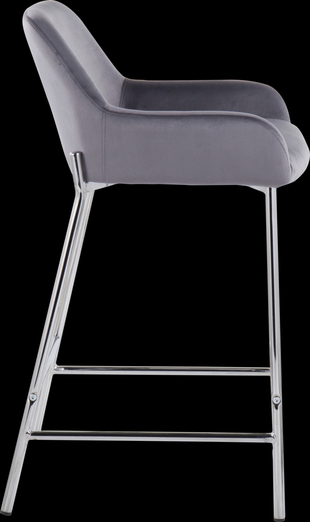 Rimcrest III Silver Counter Height Stool Set of 2 - Thumbnail - Image 3