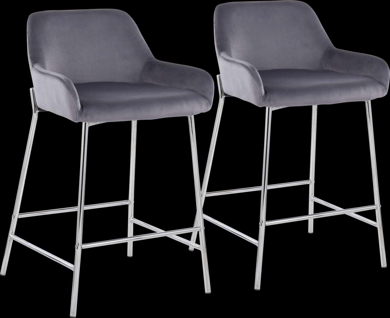 Rimcrest III Silver Counter Height Stool Set of 2 - Thumbnail - Image 1