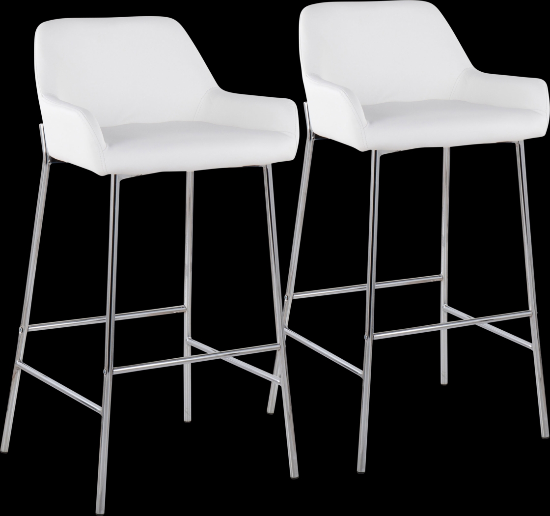 Rimcrest III White Barstool Set of 2 - Thumbnail - Image 1