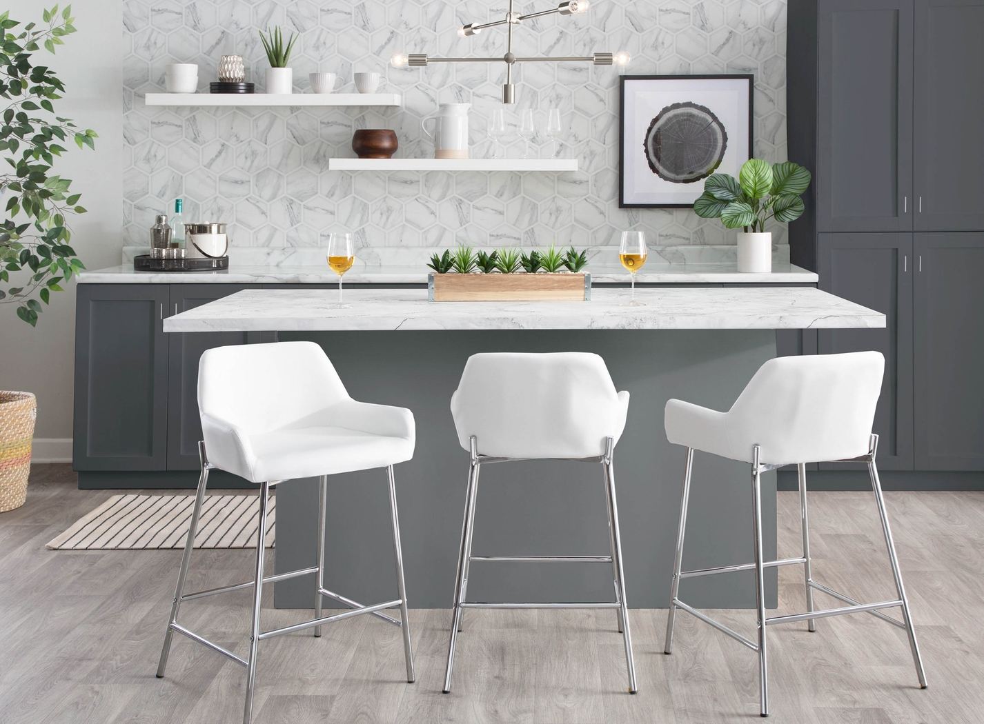 Rimcrest III White Counter Height Stool Set of 2 - Thumbnail - Image 8