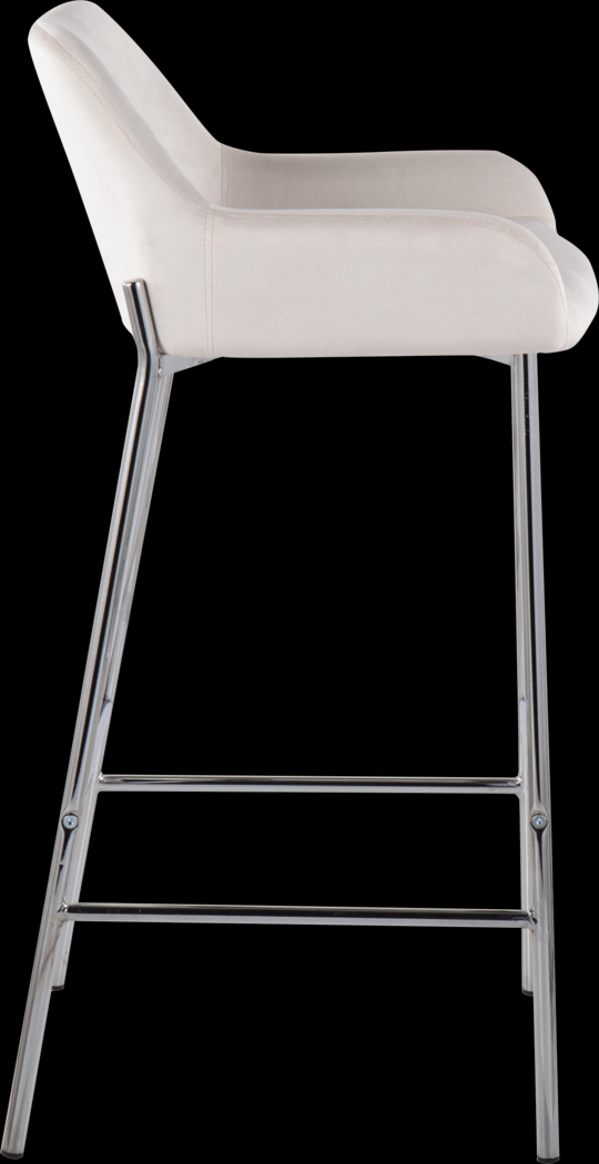 Rimcrest III White Velvet Barstool Set of 2 - Thumbnail - Image 3