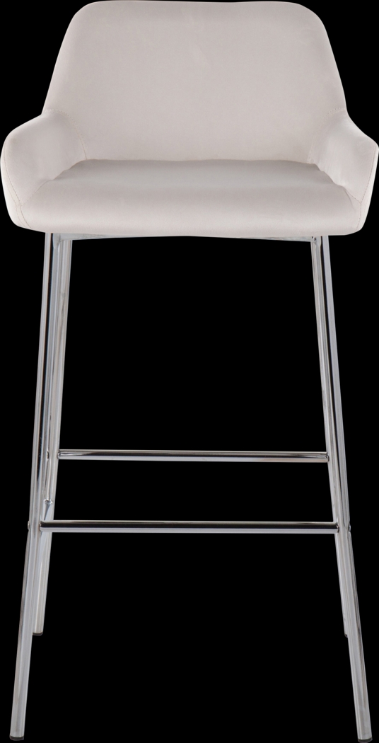 Rimcrest III White Velvet Barstool Set of 2 - Thumbnail - Image 6