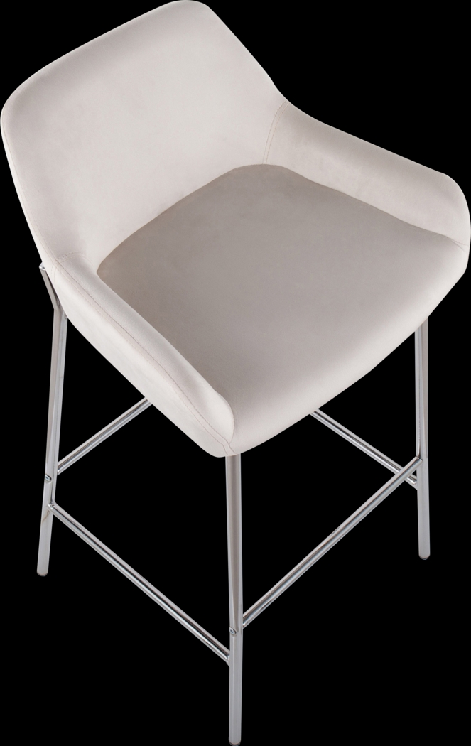 Rimcrest III White Velvet Barstool Set of 2 - Thumbnail - Image 7