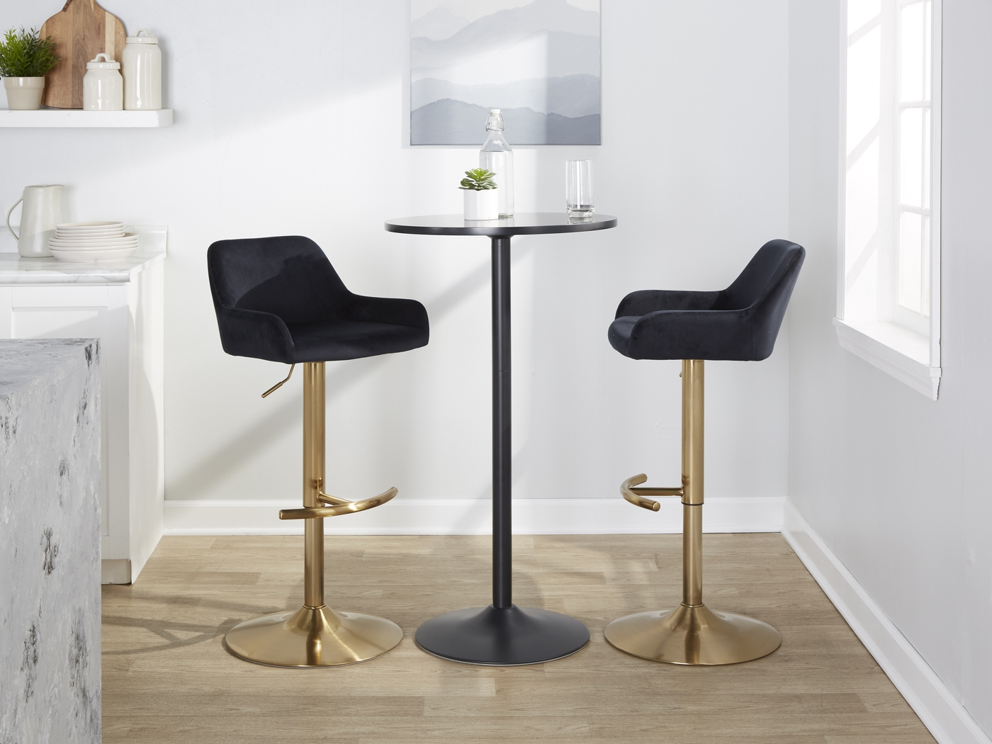 Rimcrest IV Black Adjustable Swivel Barstool, Set of 2 - Thumbnail - Image 4