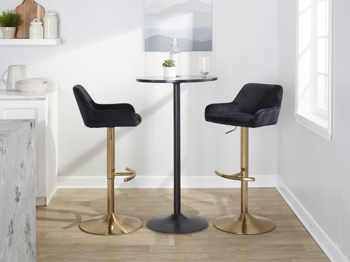 Rimcrest IV Black Adjustable Swivel Barstool, Set of 2 - Thumbnail - Image 5