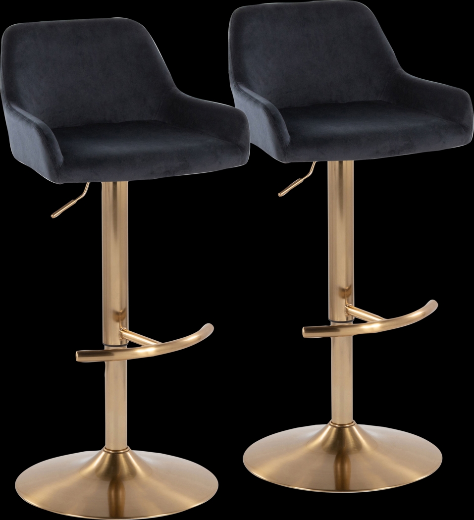 Rimcrest IV Black Adjustable Swivel Barstool, Set of 2 - Thumbnail - Image 1