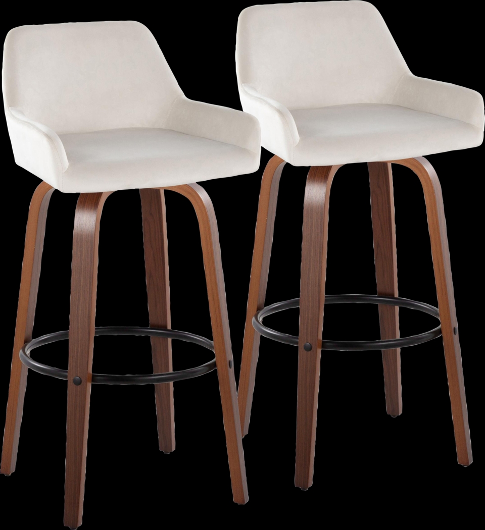 Rimcrest IV White Swivel Barstool, Set of 2 - Thumbnail - Image 1