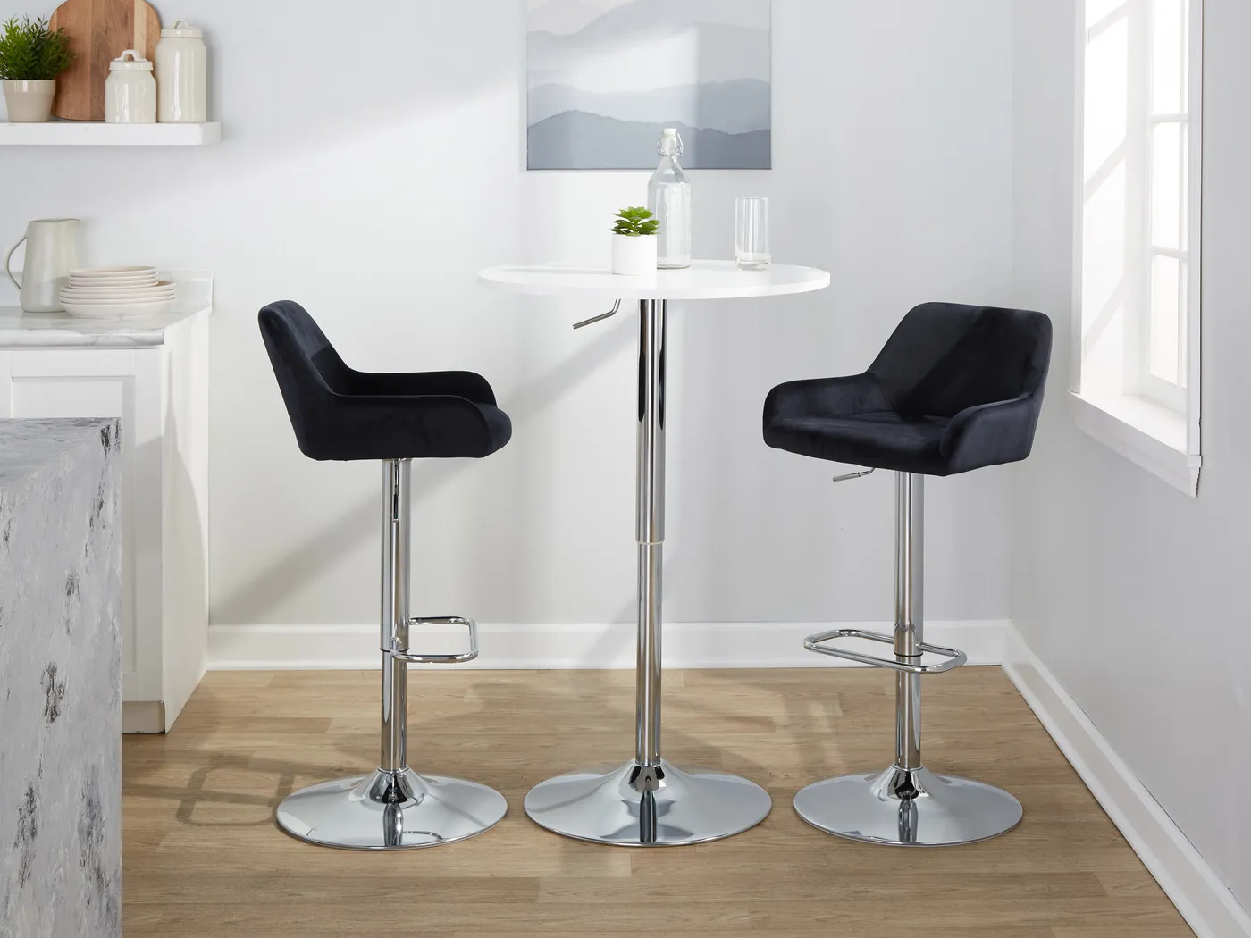 Rimcrest IX Black Adjustable Swivel Barstool, Set of 2 - Thumbnail - Image 4