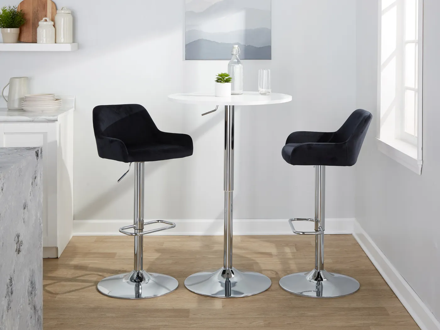 Rimcrest IX Black Adjustable Swivel Barstool, Set of 2 - Thumbnail - Image 5