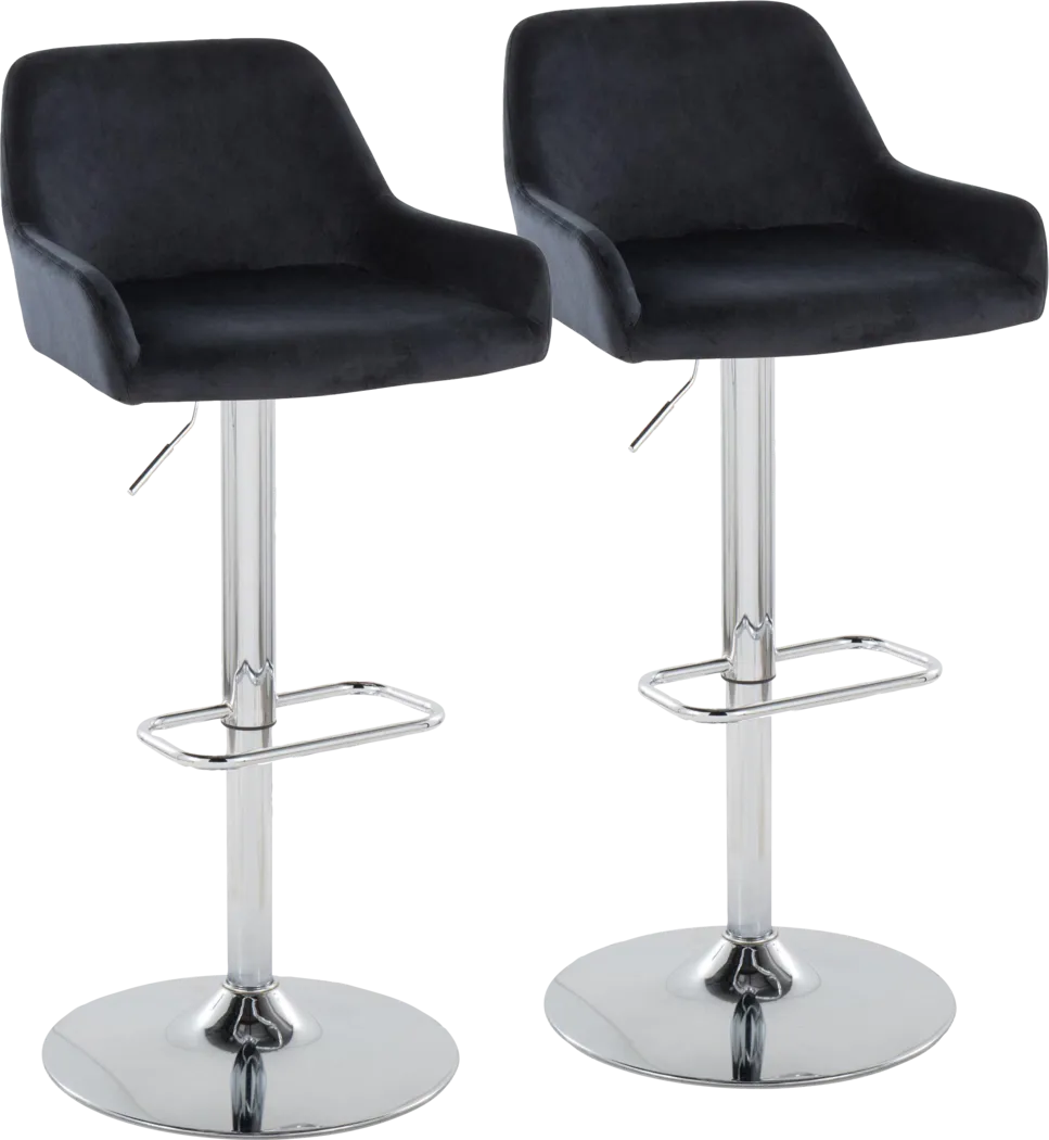 Rimcrest IX Black Adjustable Swivel Barstool, Set of 2 - Thumbnail - Image 1