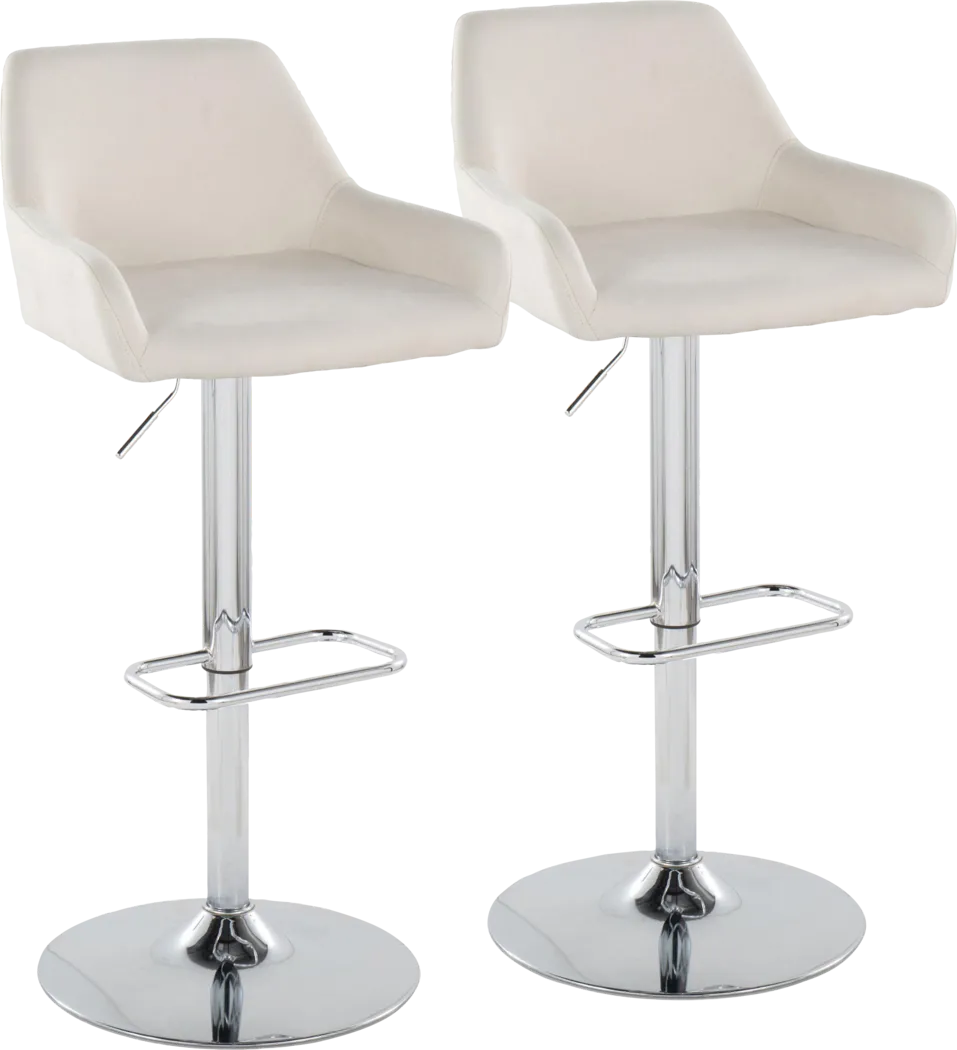 Rimcrest IX Cream Adjustable Swivel Barstool, Set of 2 - Thumbnail - Image 1