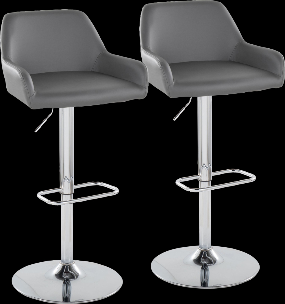 Rimcrest IX Gray Adjustable Swivel Barstool, Set of 2 - Thumbnail - Image 1