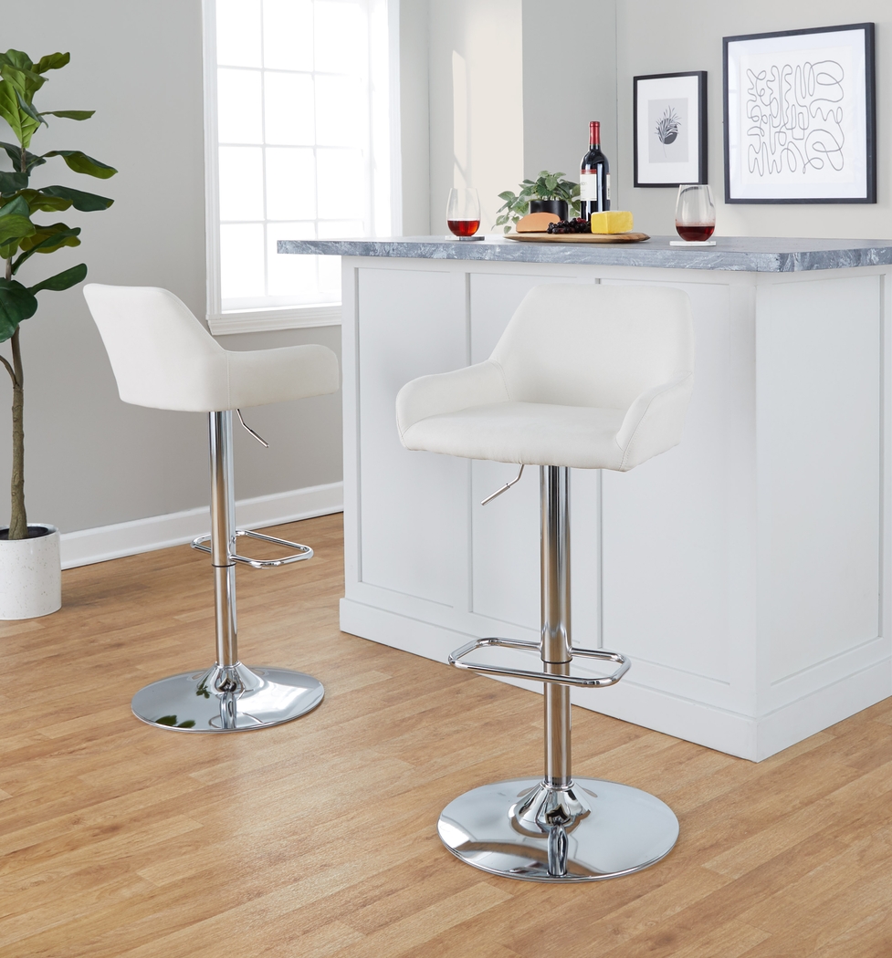 Rimcrest IX White Adjustable Swivel Barstool, Set of 2 - Thumbnail - Image 2