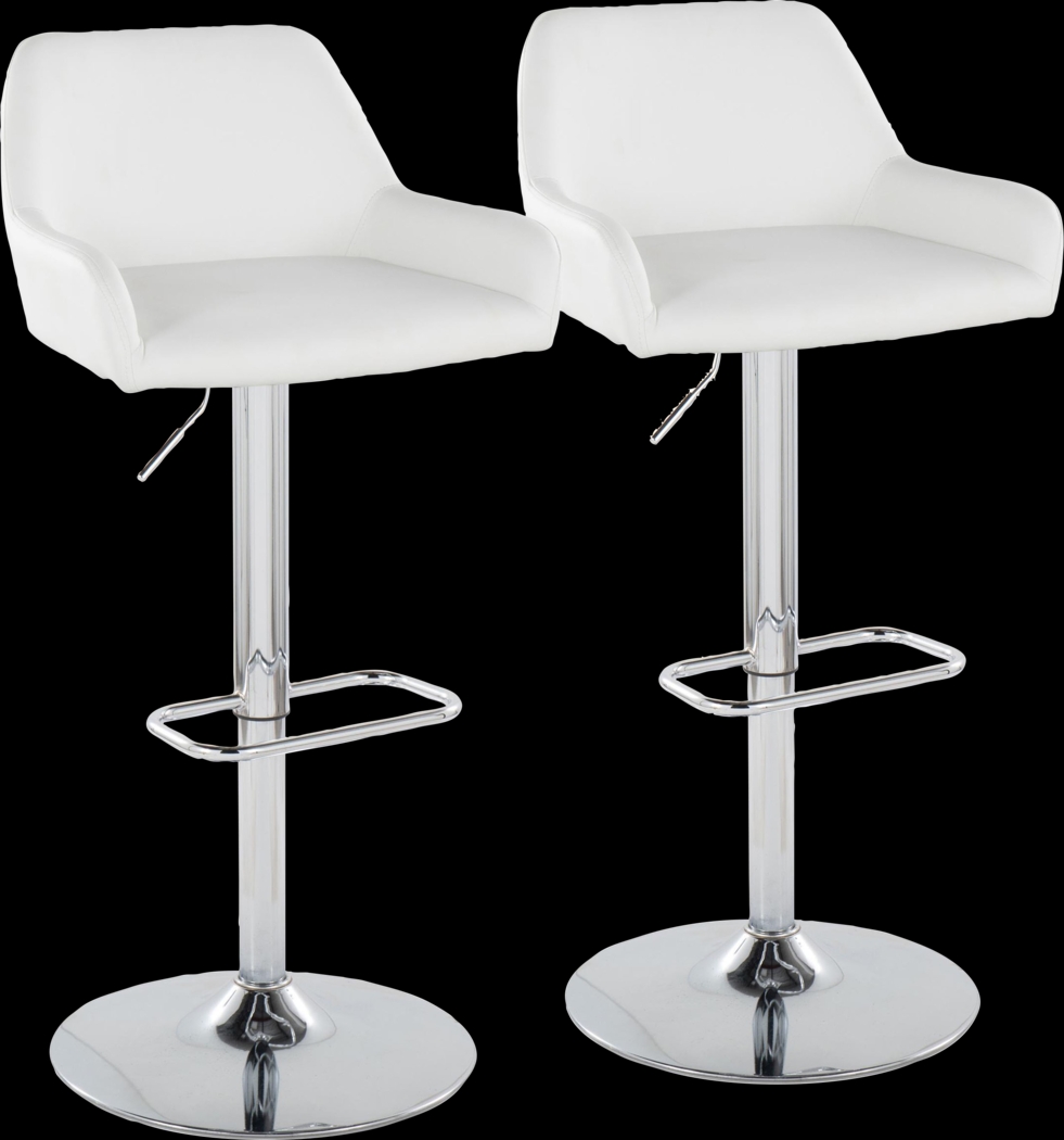 Rimcrest IX White Adjustable Swivel Barstool, Set of 2 - Thumbnail - Image 1