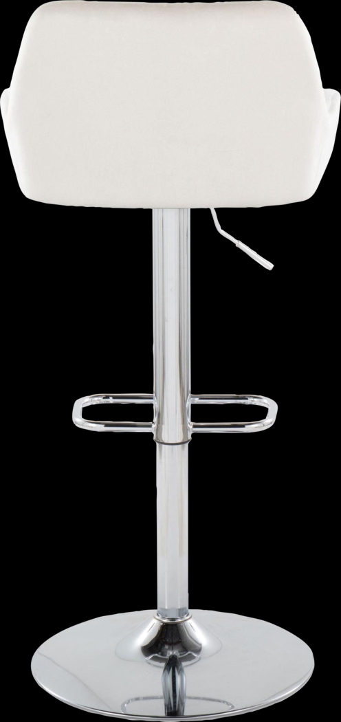 Rimcrest IX White Velvet Adjustable Swivel Barstool, Set of 2 - Thumbnail - Image 5