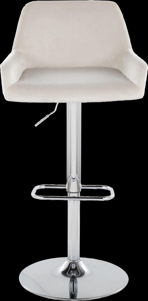 Rimcrest IX White Velvet Adjustable Swivel Barstool, Set of 2 - Thumbnail - Image 6