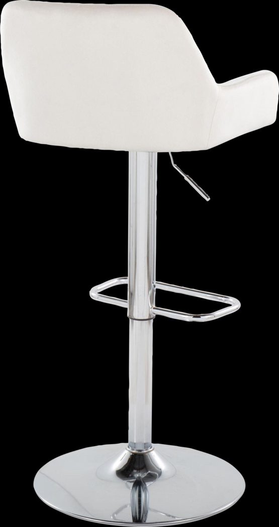 Rimcrest IX White Velvet Adjustable Swivel Barstool, Set of 2 - Thumbnail - Image 7