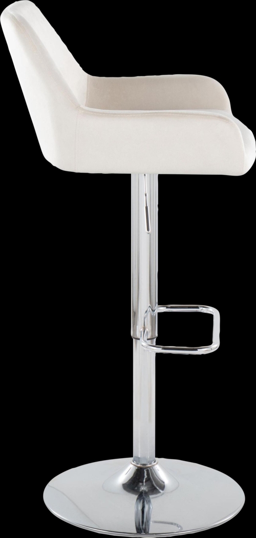 Rimcrest IX White Velvet Adjustable Swivel Barstool, Set of 2 - Thumbnail - Image 8