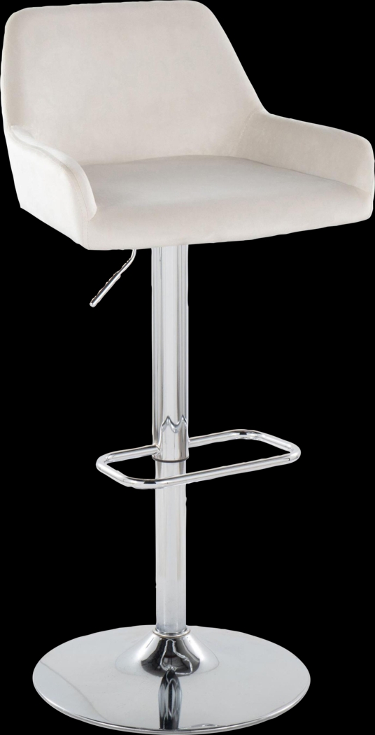 Rimcrest IX White Velvet Adjustable Swivel Barstool, Set of 2 - Thumbnail - Image 9