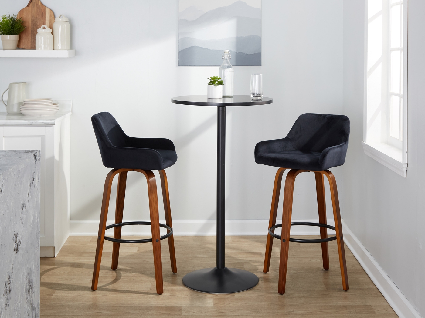 Rimcrest VI Black Swivel Barstool, Set of 2 - Thumbnail - Image 4