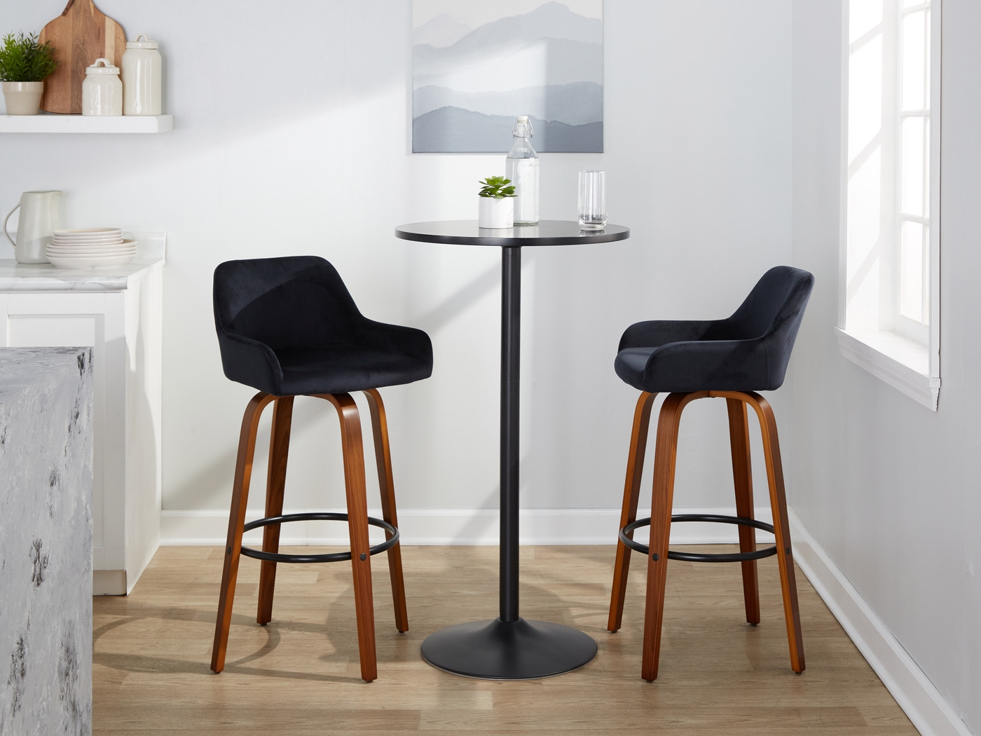 Rimcrest VI Black Swivel Barstool, Set of 2 - Thumbnail - Image 5