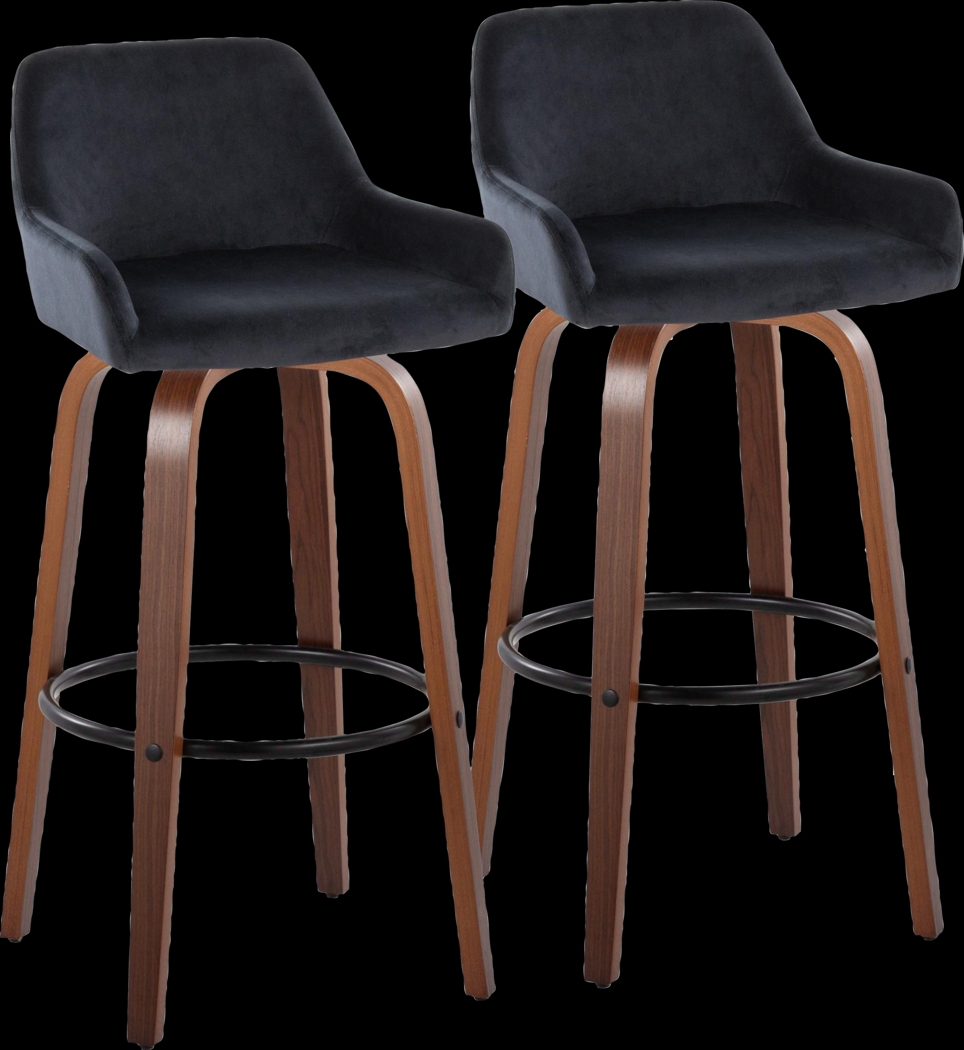 Rimcrest VI Black Swivel Barstool, Set of 2 - Thumbnail - Image 1