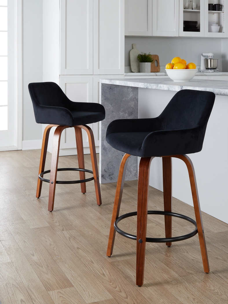 Rimcrest VI Black Swivel Counter Height Stool, Set of 2 - Thumbnail - Image 3