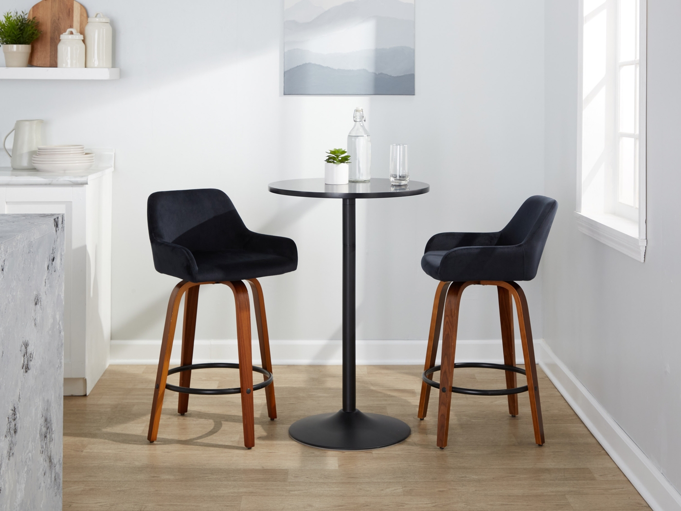 Rimcrest VI Black Swivel Counter Height Stool, Set of 2 - Thumbnail - Image 4