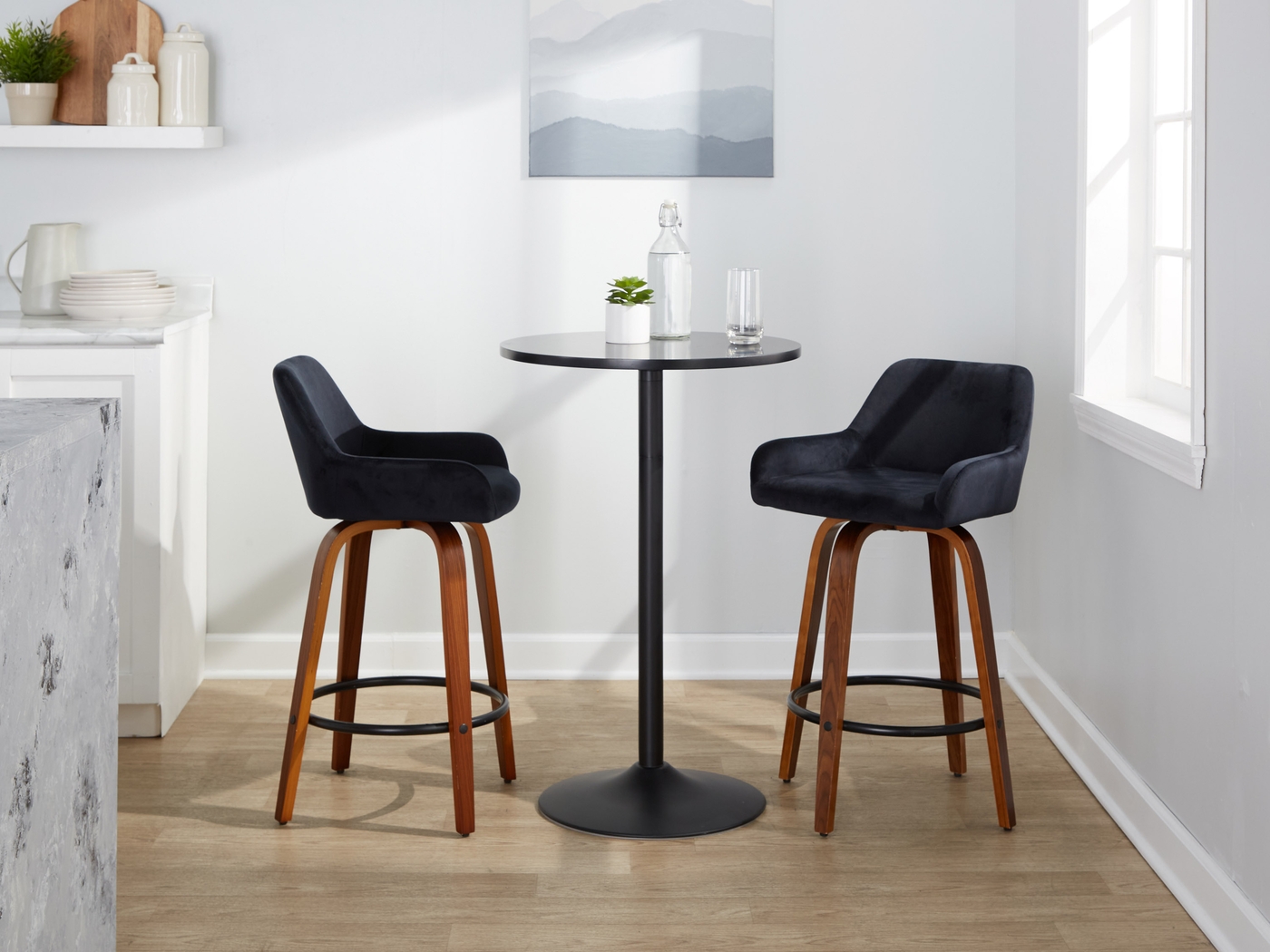 Rimcrest VI Black Swivel Counter Height Stool, Set of 2 - Thumbnail - Image 5