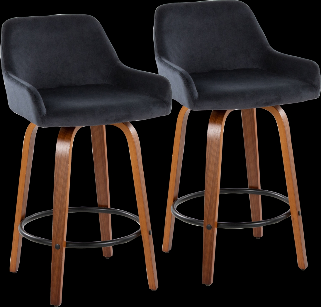 Rimcrest VI Black Swivel Counter Height Stool, Set of 2 - Thumbnail - Image 1