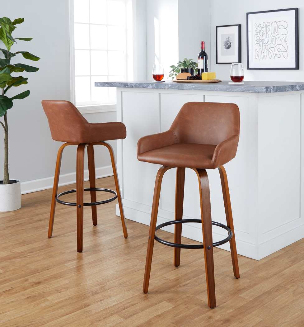 Rimcrest VI Camel Swivel Barstool, Set of 2 - Thumbnail - Image 2