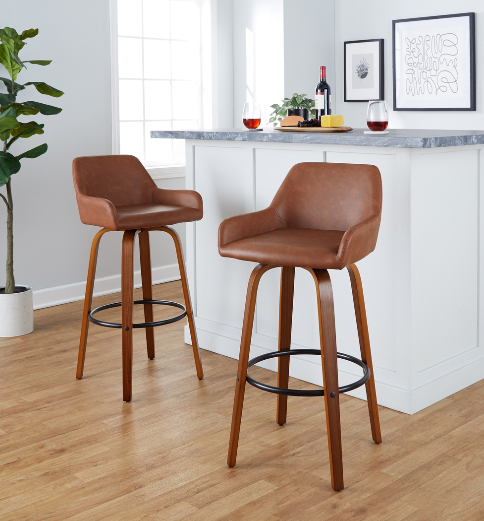 Rimcrest VI Camel Swivel Barstool, Set of 2 - Thumbnail - Image 3