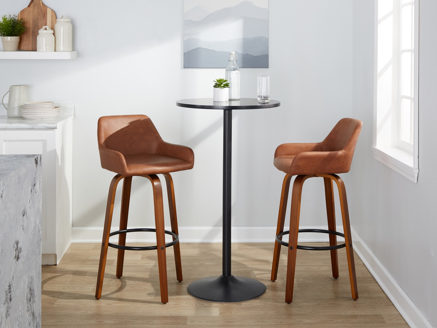 Rimcrest VI Camel Swivel Barstool, Set of 2 - Thumbnail - Image 4