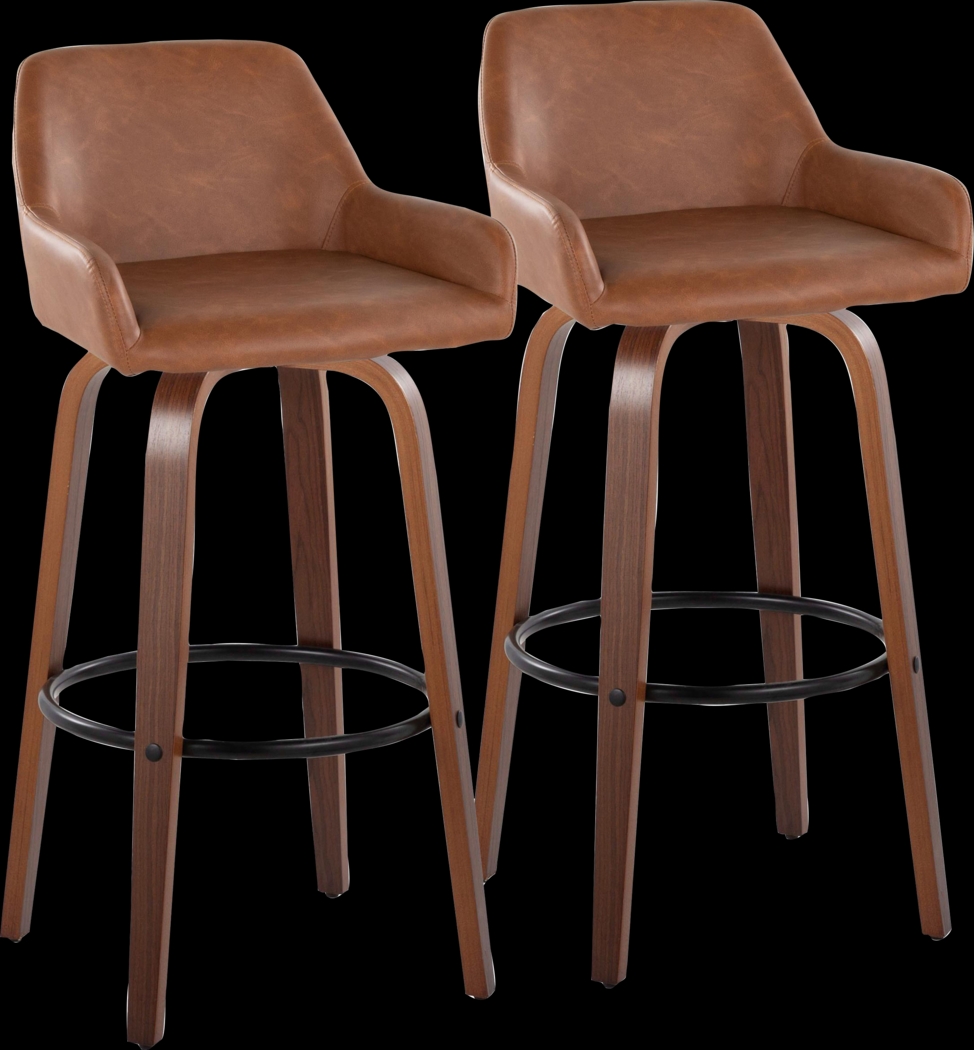 Rimcrest VI Camel Swivel Barstool, Set of 2 - Thumbnail - Image 1