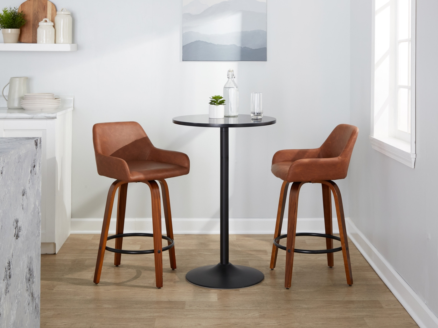 Rimcrest VI Camel Swivel Counter Height Stool, Set of 2 - Thumbnail - Image 5