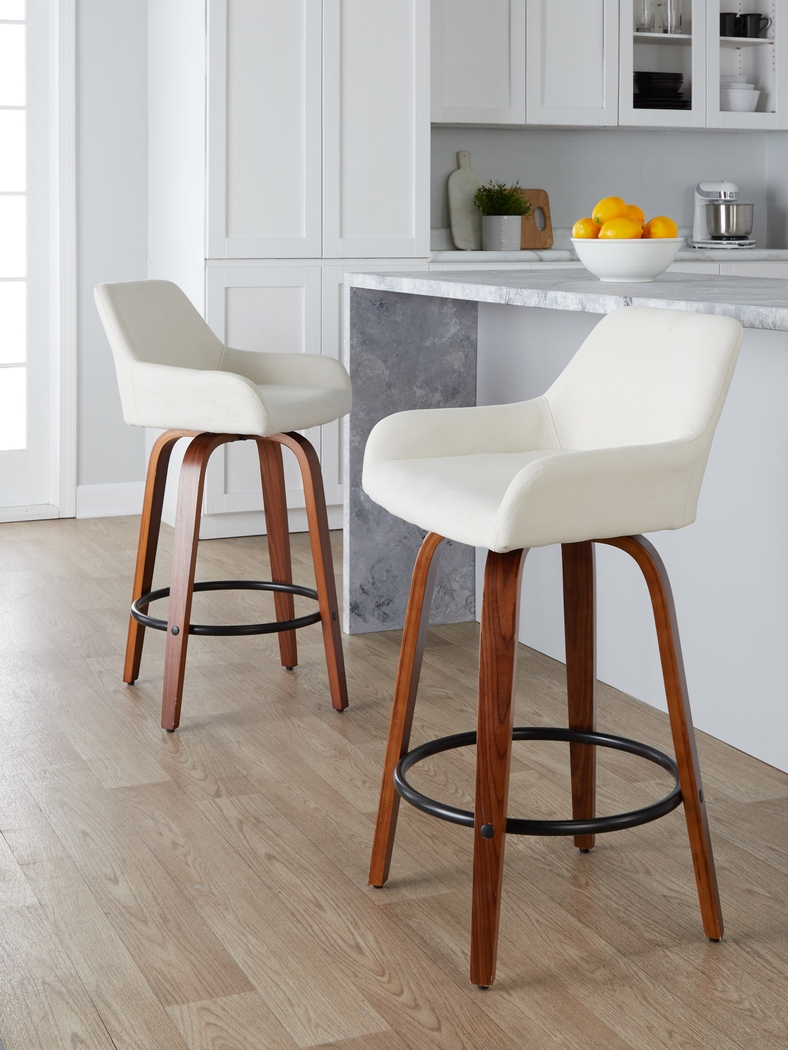 Rimcrest VI Cream Swivel Counter Height Stool, Set of 2 - Thumbnail - Image 2