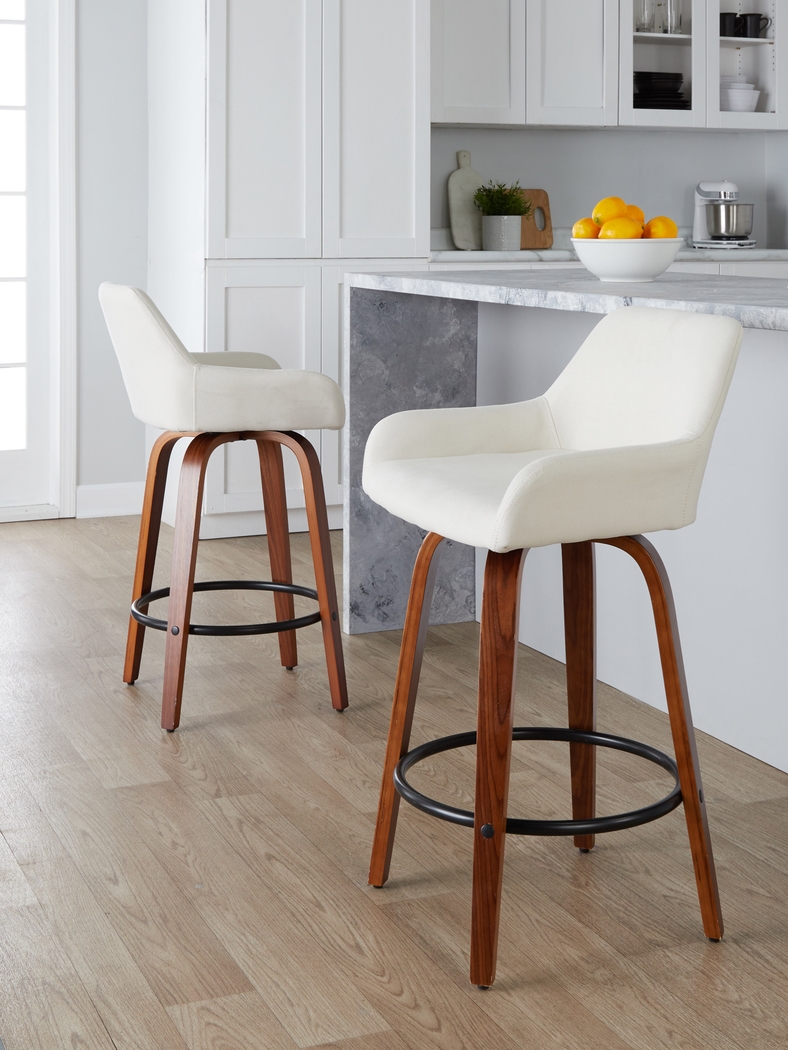 Rimcrest VI Cream Swivel Counter Height Stool, Set of 2 - Thumbnail - Image 3